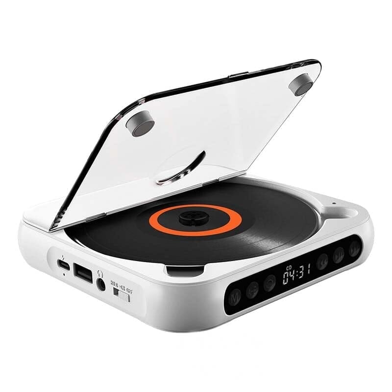 Reproductor de CD portátil Bluetooth Hi-Fi compacto con batería recargable para música MP3.