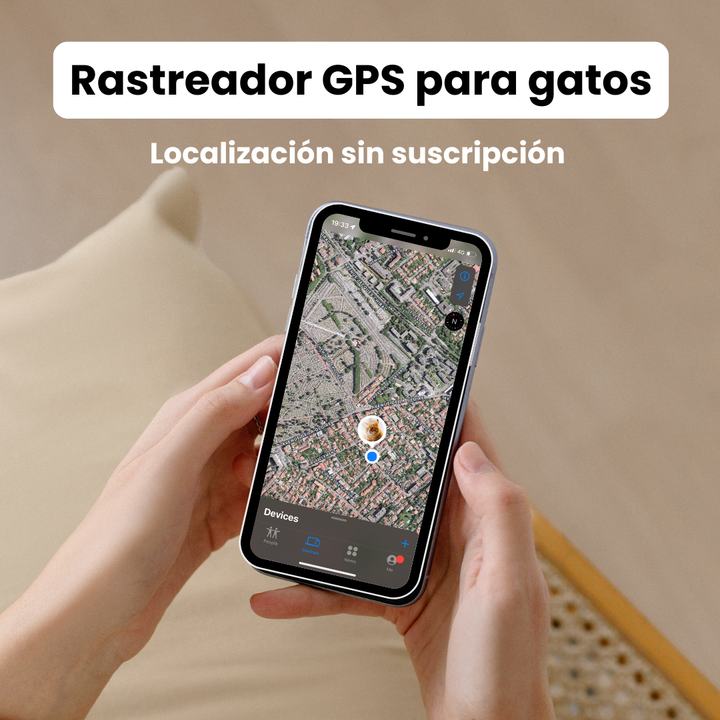 Collar GPS impermeable IP67 para gatos, diseñado para aventuras al aire libre con tu mascota.
