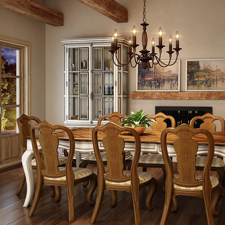 Lámpara de techo de madera natural y metal oscuro, estilo moderno para tu hogar.