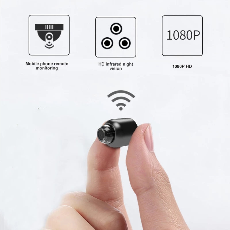 Cámara oculta 1080p con detección de movimiento, envía alertas y permite monitoreo remoto vía WiFi.