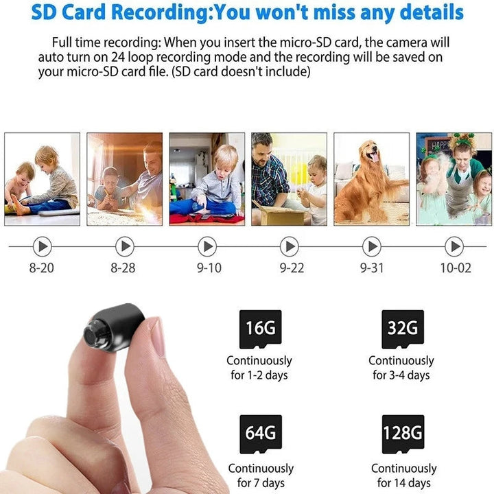 Discreta cámara oculta Full HD 1080p con WiFi, perfecta para vigilancia y monitoreo remoto de seguridad.