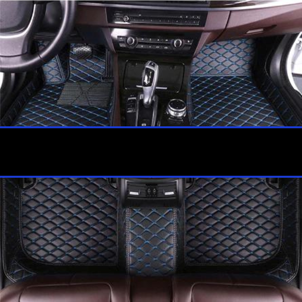 Alfombrillas traseras de coche de cuero sintético, protección completa y estilo premium para pasajeros.