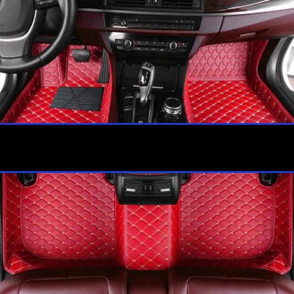 Alfombrillas de cuero sintético para coche, elegantes y antideslizantes, mejoran la estética interior.
