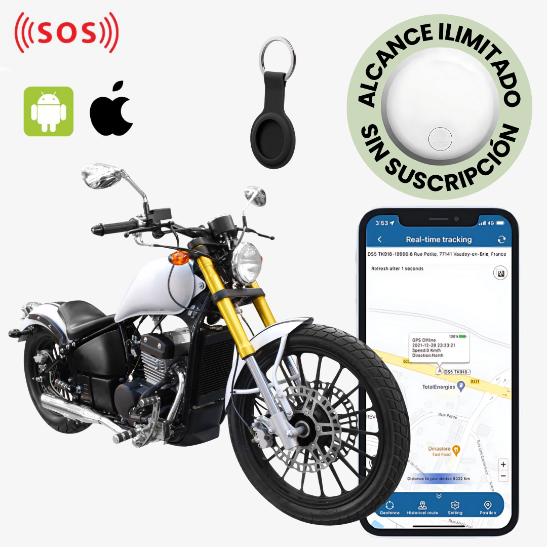 Rastreador GPS universal para vehículos, coches y motos. Localizador antirrobo sin suscripción.
