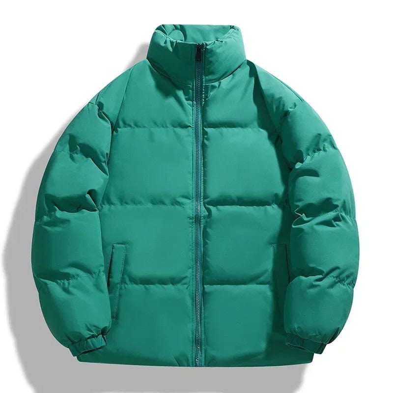 Abrigo cálido acolchado de invierno para hombre, cuello alto. Ideal para estilo casual y protección contra el frío.
