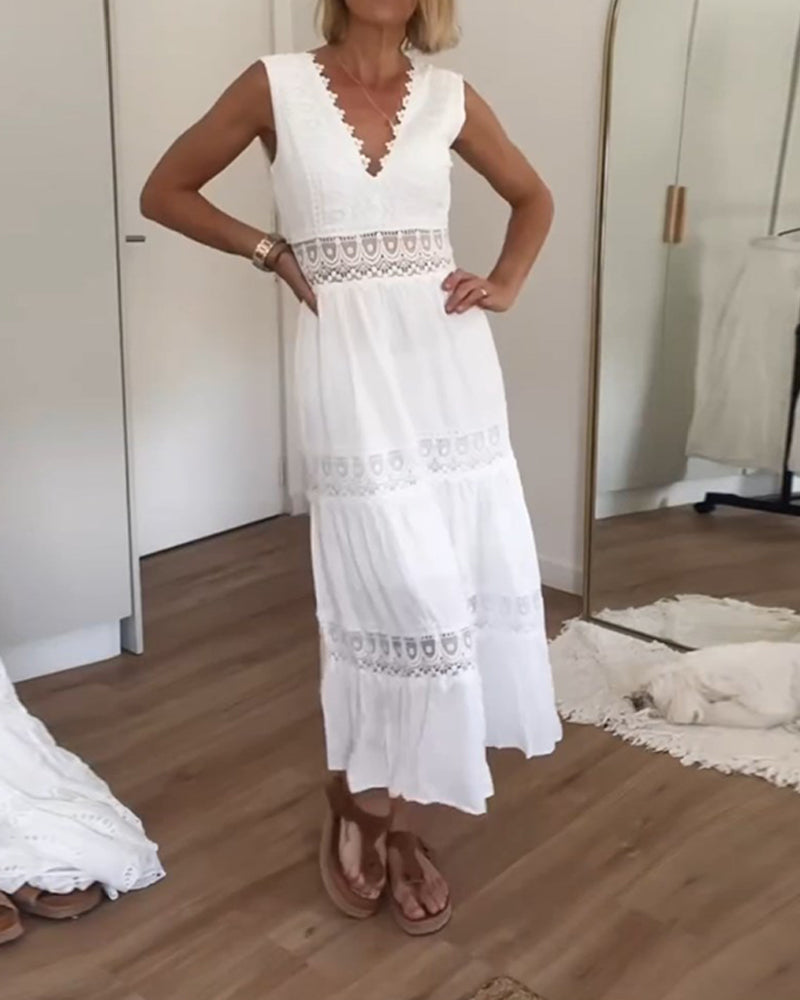Vestido largo bohemio para mujer, perfecto para la playa o un look casual de verano.