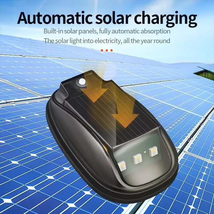 Luz LED de advertencia RGB solar para coche, esencial en situaciones de emergencia en carretera.