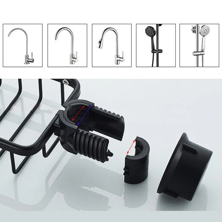 Organizador de ducha de aluminio inoxidable, resistente a la corrosión para baño.