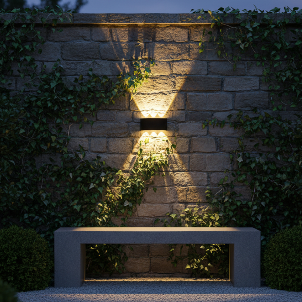 Luz de pared LED moderna, arco para exteriores, decoración y eficiencia energética IP65.