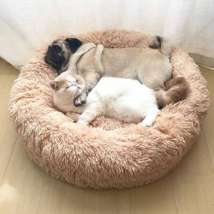 Cama suave antiestrés para gatos, cojín mullido de confort para el descanso felino en el hogar.