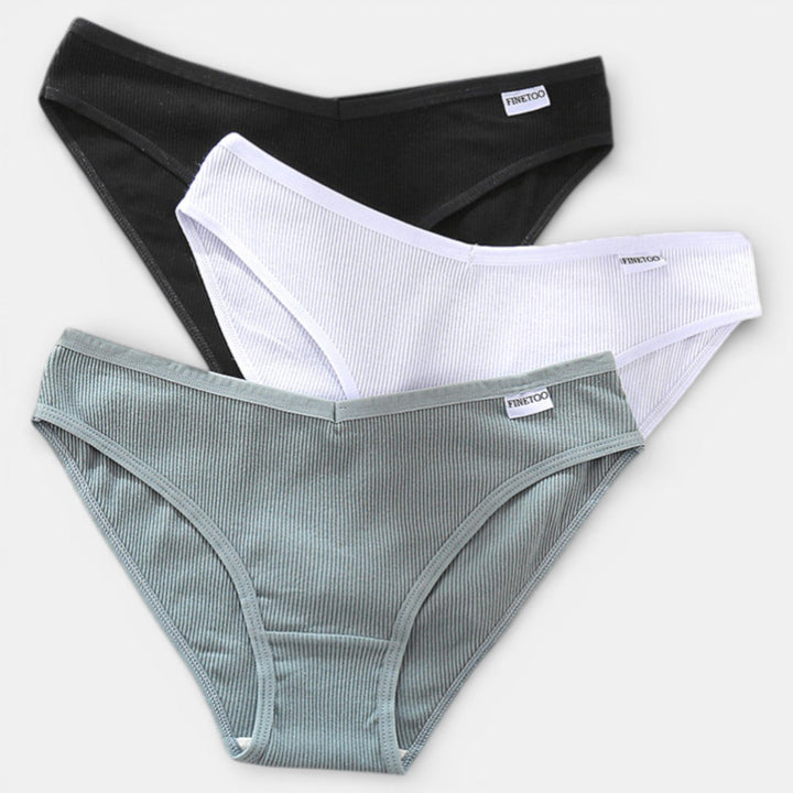 Ropa interior mujer: pack 3 bragas de algodón básicas y cómodas para uso diario.
