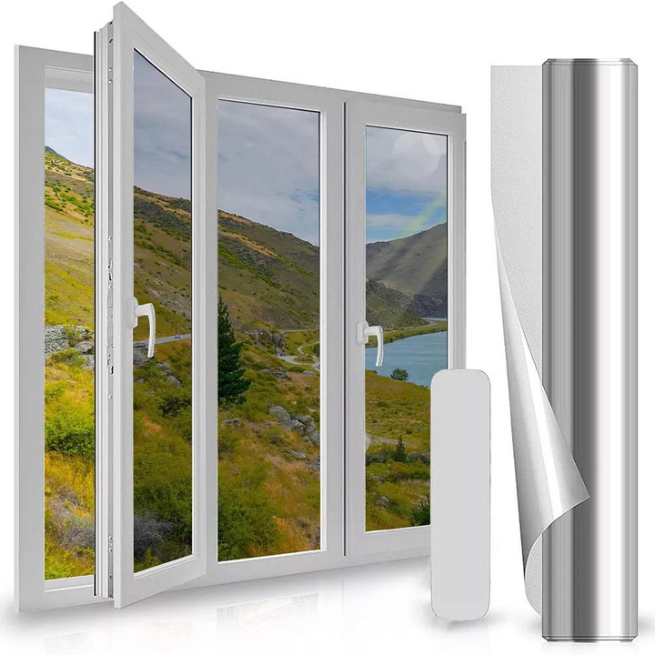 Película espejo para ventanas: maximiza privacidad diurna, aislamiento térmico y ahorro de energía.