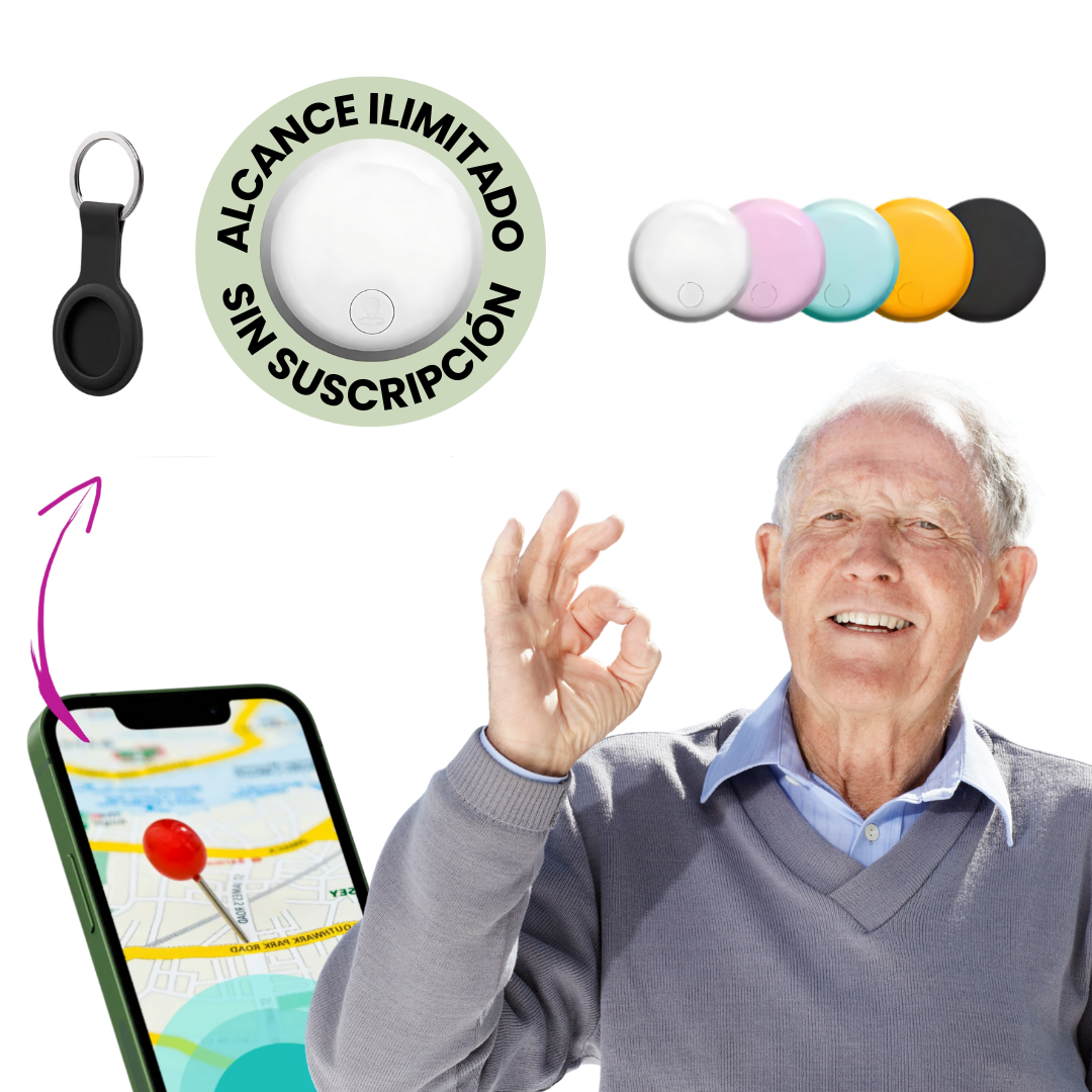 Rastreador GPS discreto para adultos mayores. Localización en tiempo real y seguridad familiar.