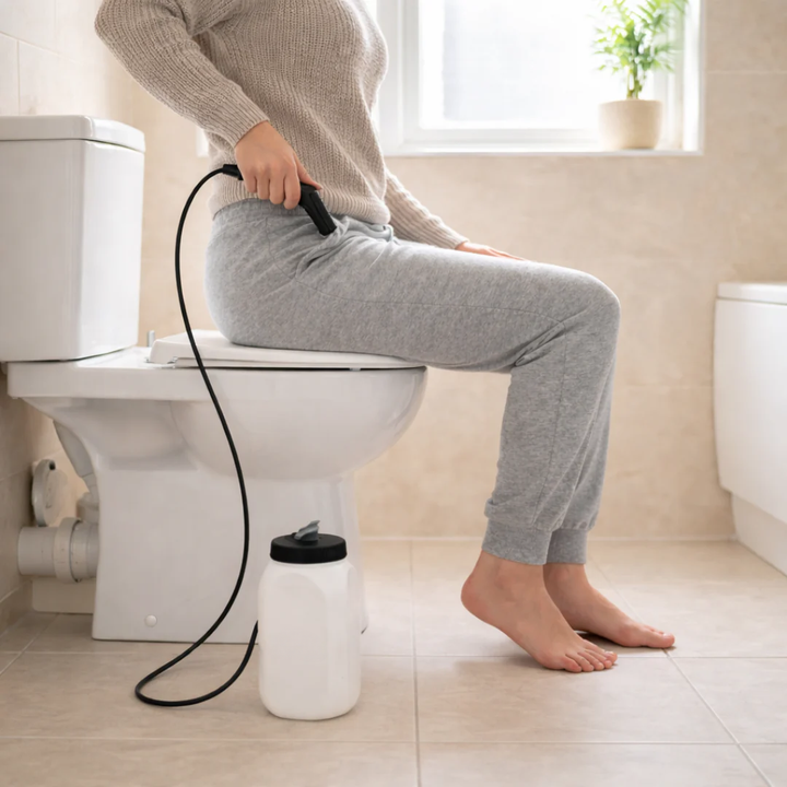 Bidet portátil recargable para higiene personal, limpieza fácil y frescura sin instalación.