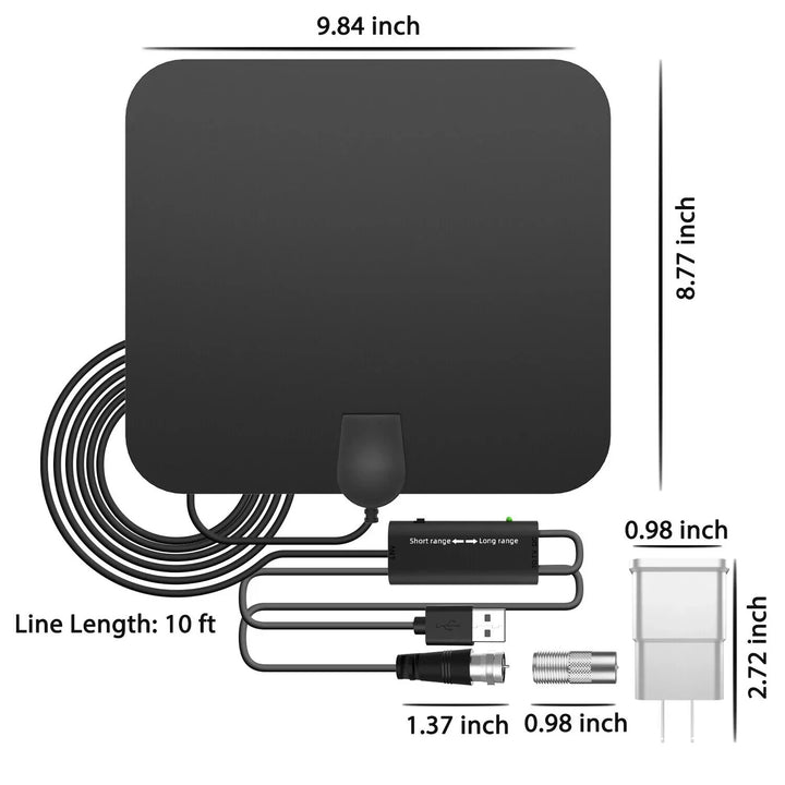 Antena HDTV interior de fácil instalación. Accede a TV gratis y canales HD para todas tus televisiones con calidad.