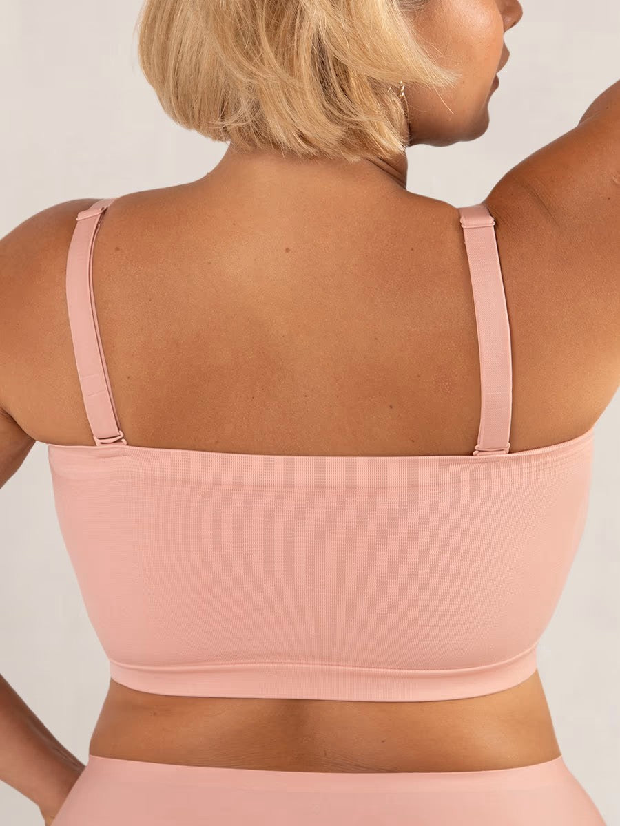 Sujetador bandeau mujer, sin tirantes ni aros, liso, cómodo, elástico y versátil para ropa interior invisible.