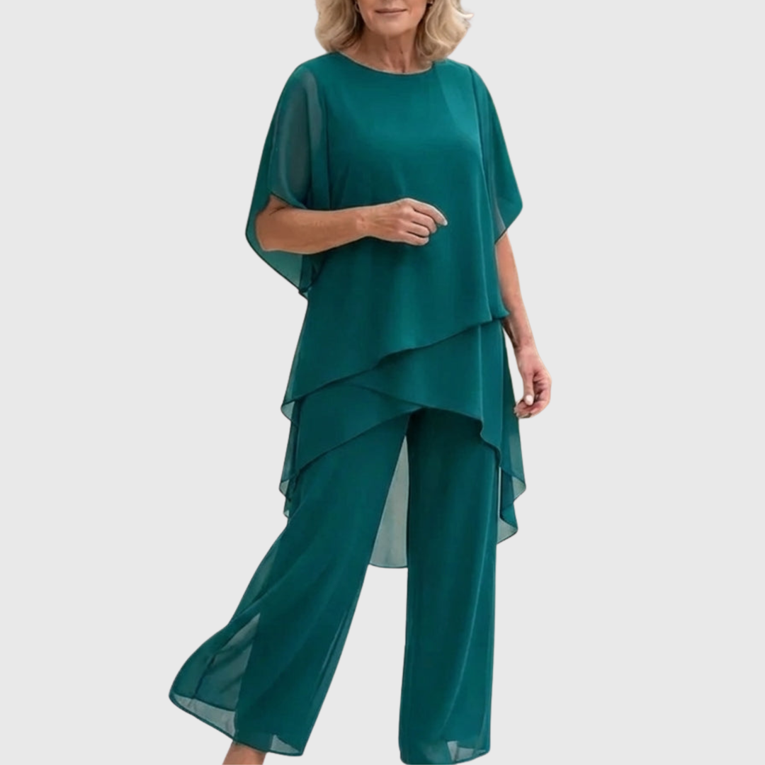 Conjunto femenino de dos piezas, Traje Palazzo elegante y cómodo para vestir bien.