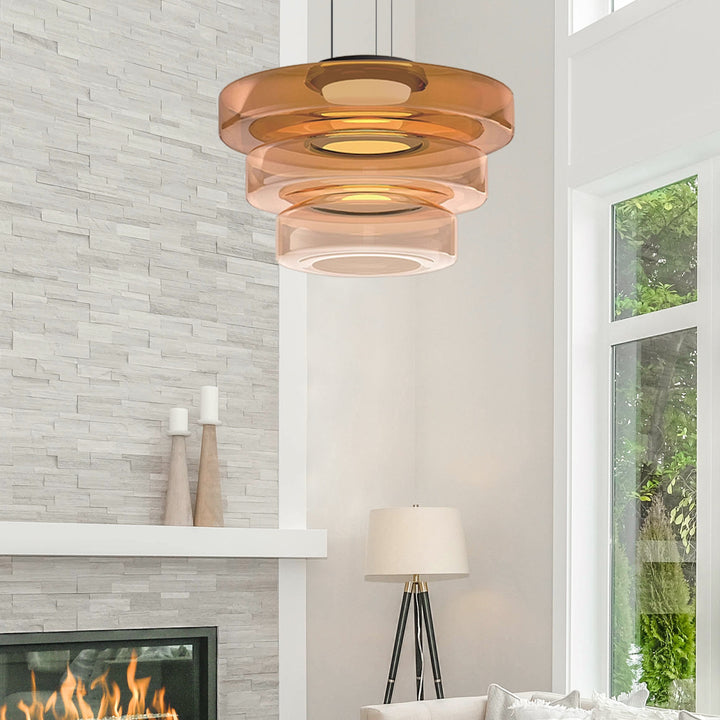 Diseño minimalista y luz cálida: lámpara de techo colgante para decoración hogar.