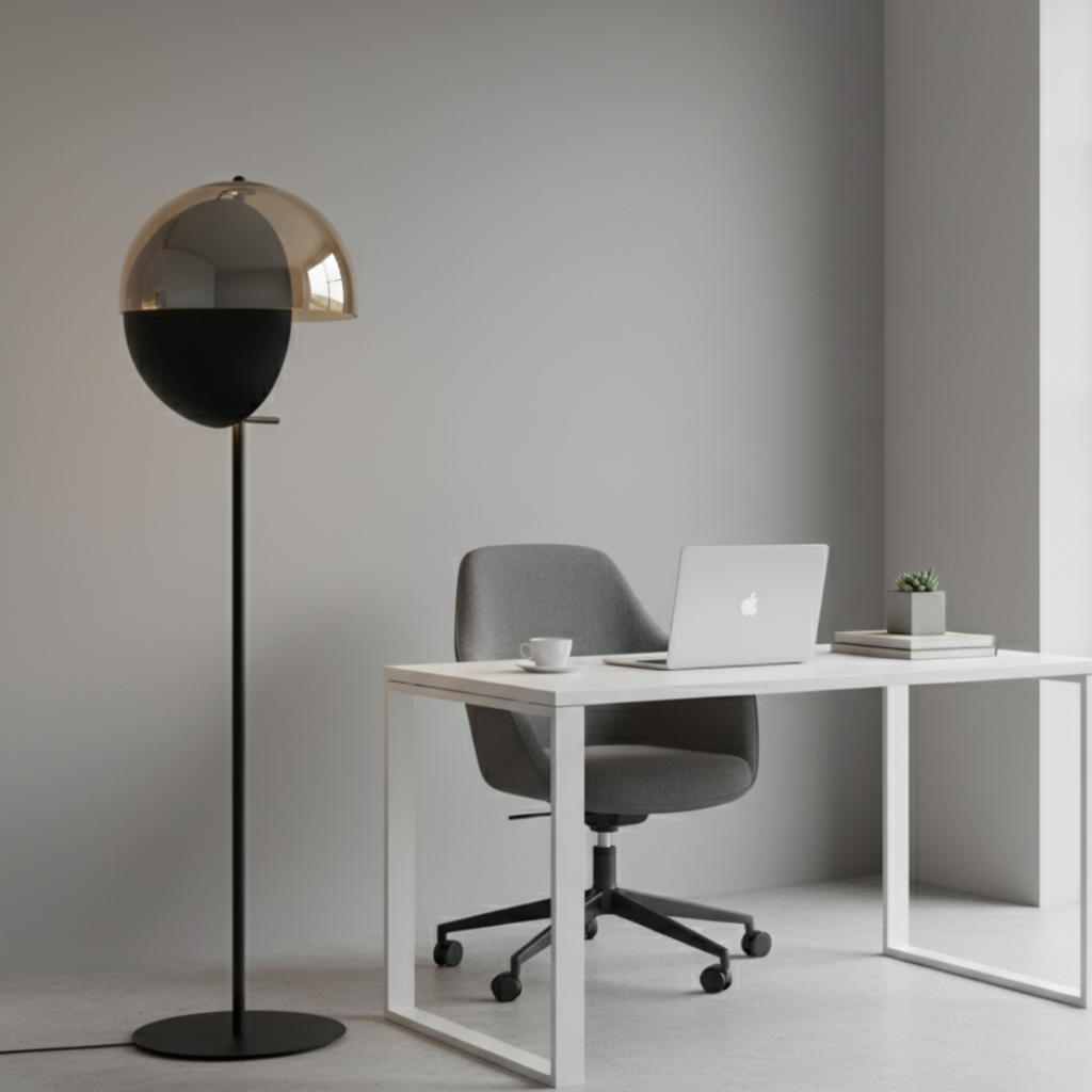 Luz LED de pie de cristal. Lámpara moderna para crear un ambiente acogedor y estiloso en el hogar.