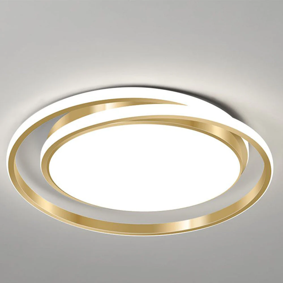 Diseño vanguardista de lámpara de techo LED en anillo, ilumina tu hogar con estilo moderno y eficiente.