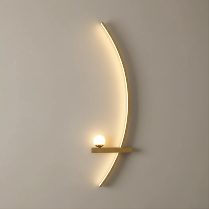 Aplique LED de pared interior, moderno, elegante, para iluminación ambiental.