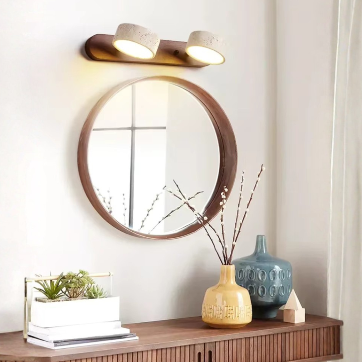 Aplique Wabi Sabi de pared, focos LED para decoración interior moderna.