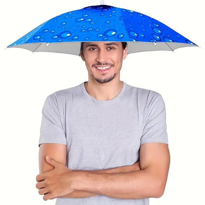 Sombrero paraguas para protección solar en pesca y senderismo. Plegable, anti-UV, dosel amplio para exterior.