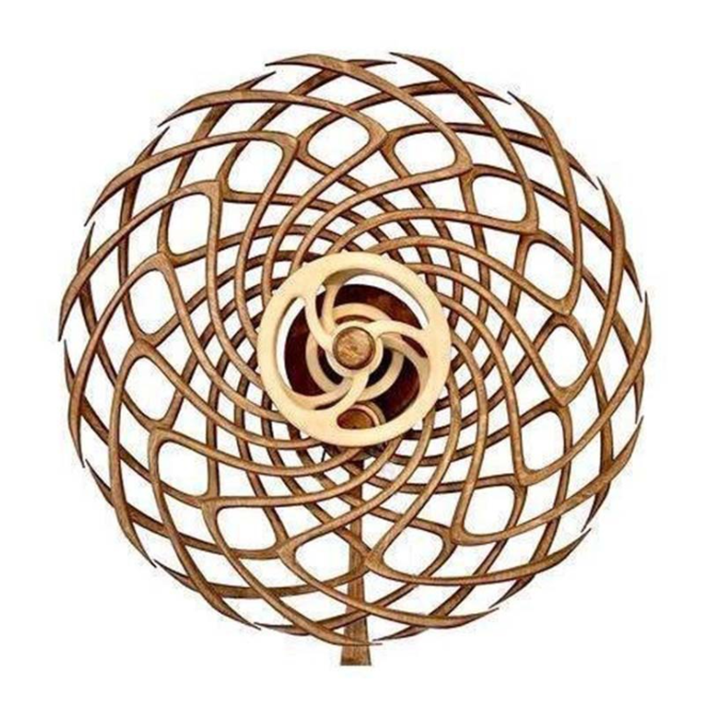 Escultura cinética de madera en movimiento, un toque de arte dinámico para la decoración moderna del hogar.