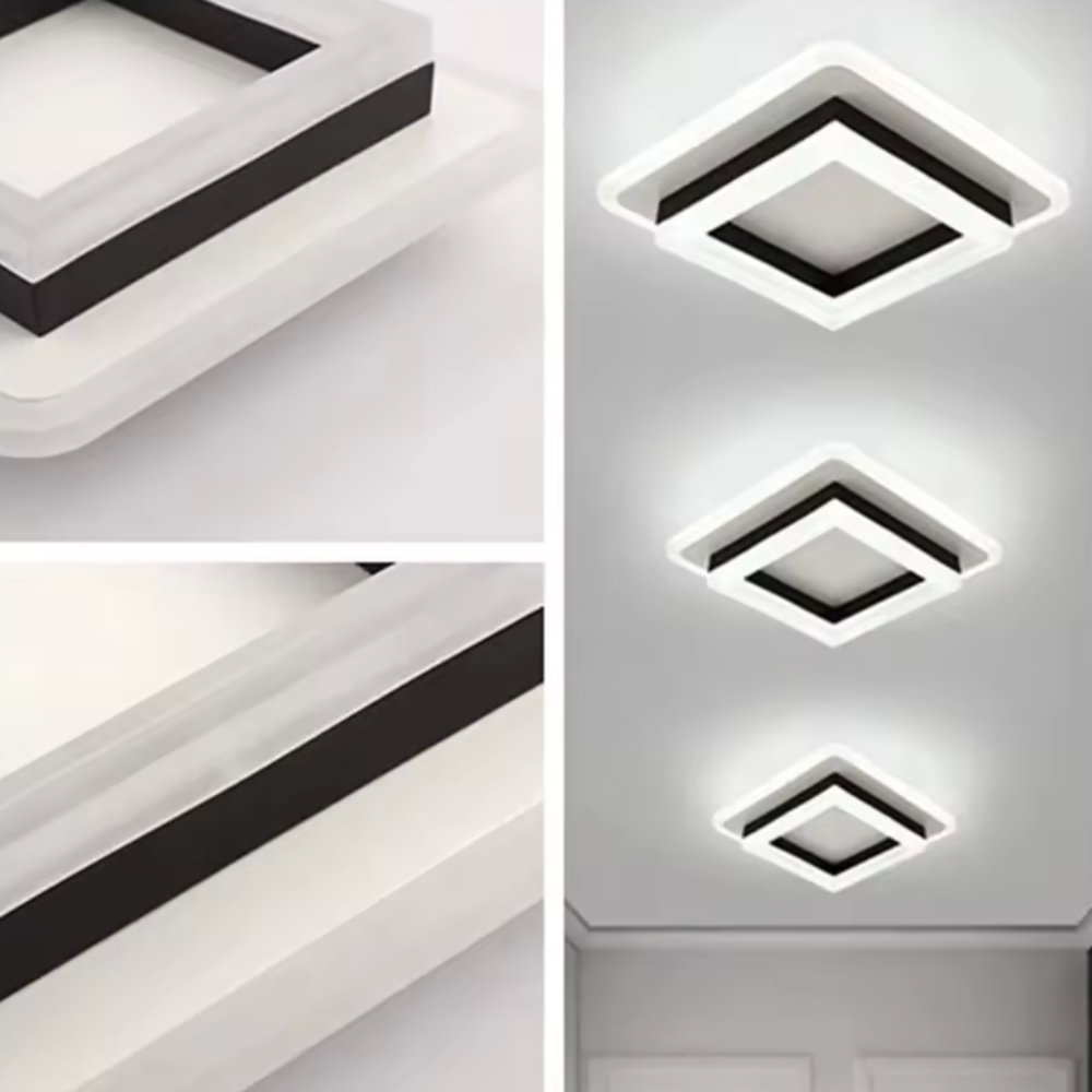 Plafón LED cuadrado, luz brillante y moderna para cualquier interior.