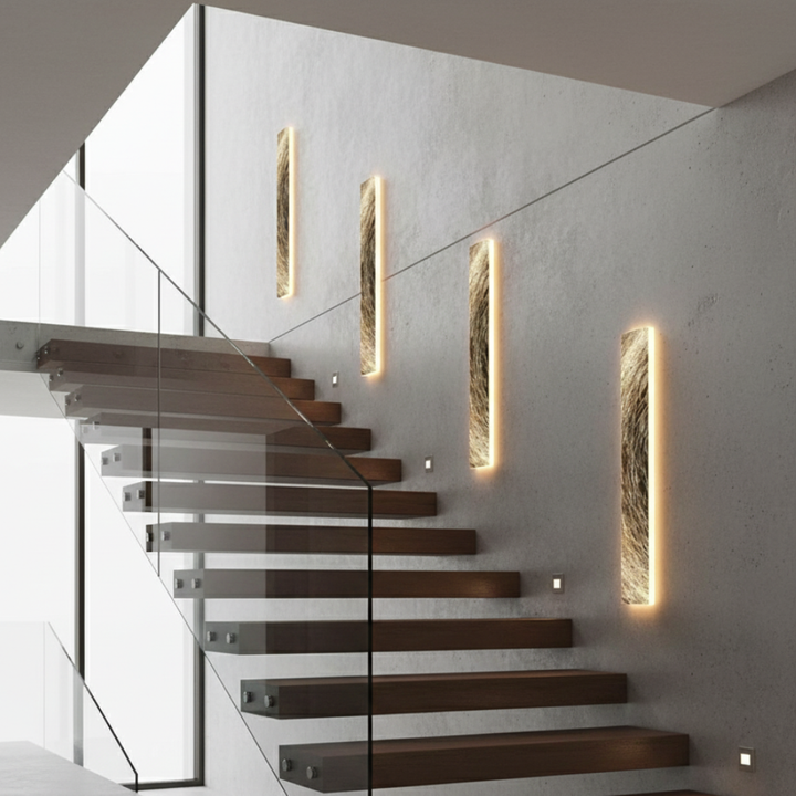 Iluminación LED moderna Lunare. Aplique de pared para decoración de hogar, aportando un toque de lujo interior.