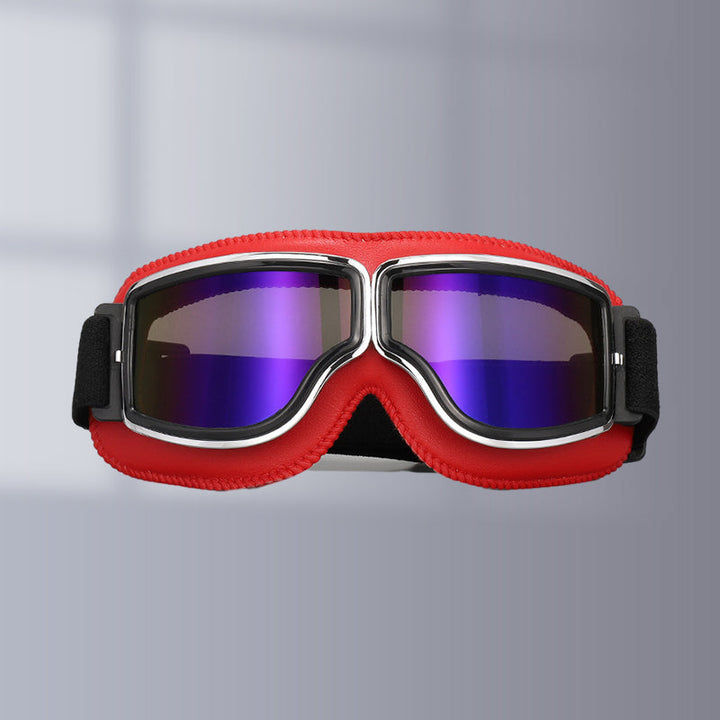 Gafas retro para motociclistas, un accesorio unisex que ofrece estilo y seguridad visual.