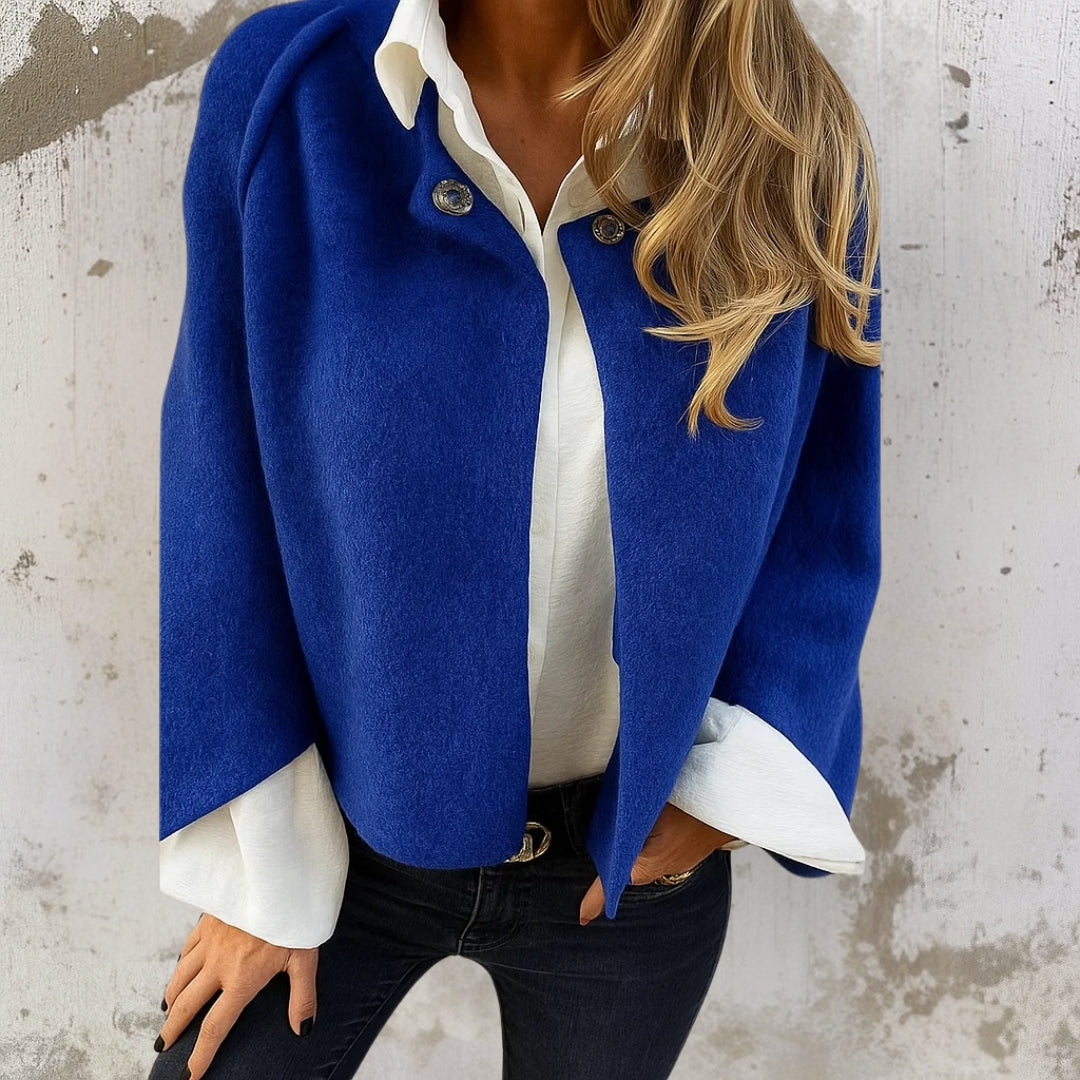 Chaqueta corta de mujer en poliéster. Prendas de ropa exterior elegantes y versátiles para primavera-otoño.