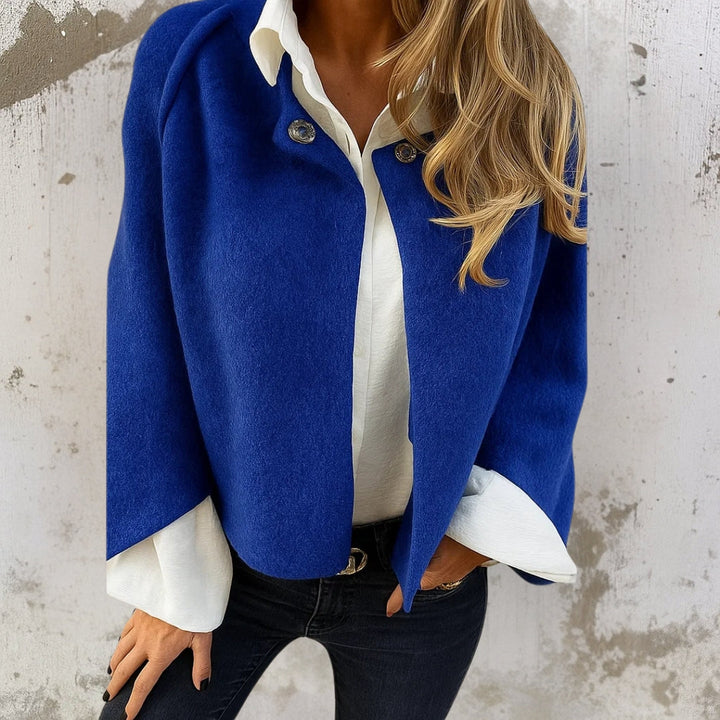 Chaqueta corta de mujer en poliéster. Prendas de ropa exterior elegantes y versátiles para primavera-otoño.