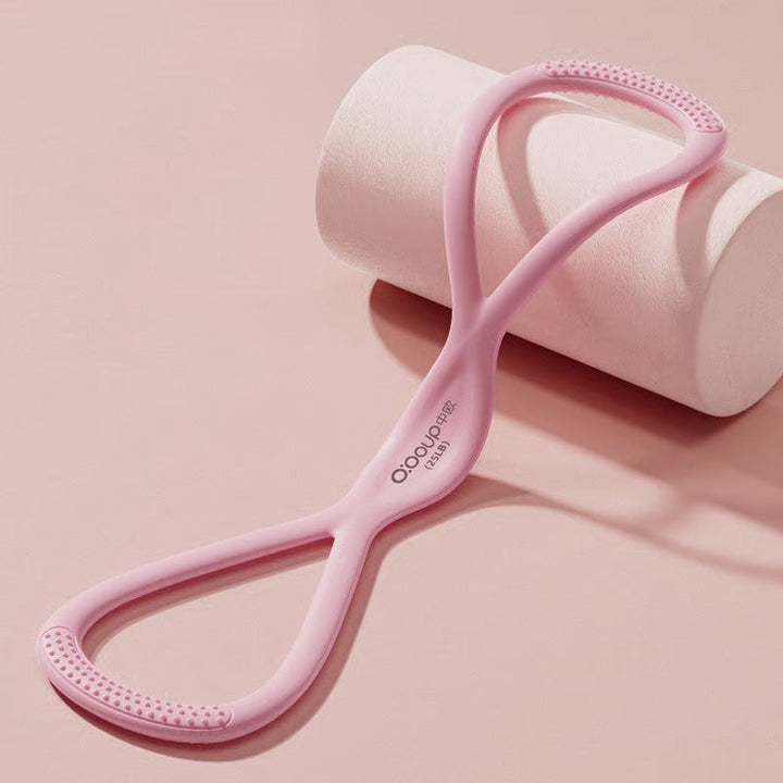 Banda de resistencia unisex de silicona en forma de 8 para fitness y tonificación muscular.