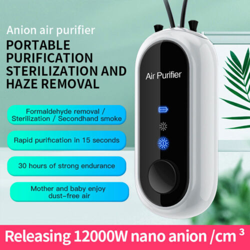 Purificador de aire personal con iones. Disfruta de un ambiente más limpio y respira mejor con este collar portátil.