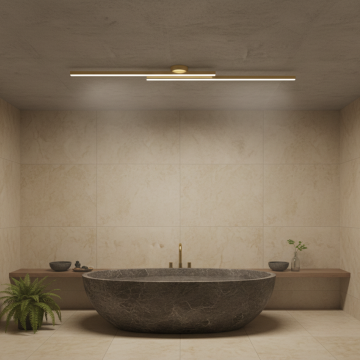 Luz de techo lineal LED. Lámpara moderna y minimalista para decoración del hogar.