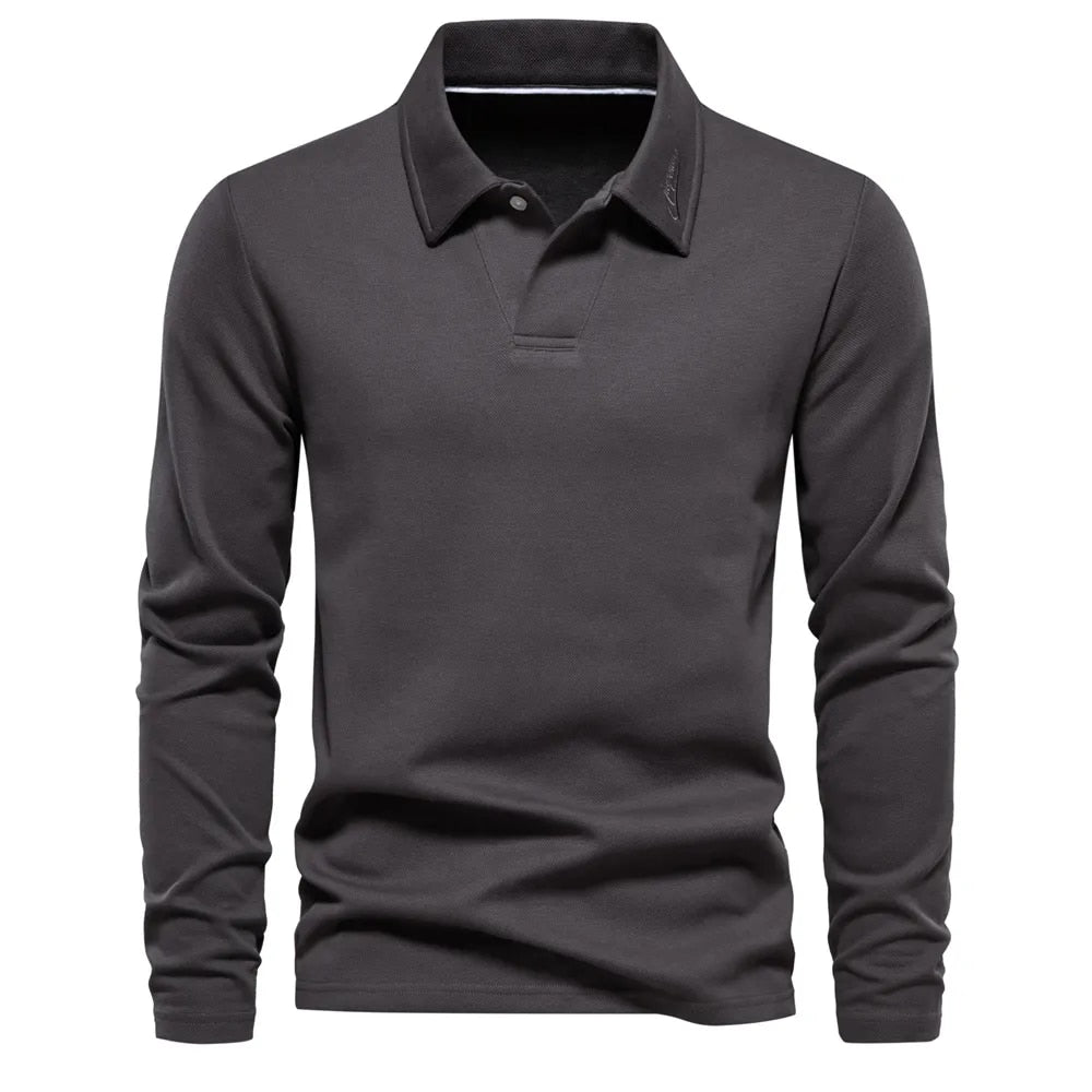 Moda masculina: camisa casual de manga larga para hombre. Atuendo elegante y cómodo para cualquier ocasión.
