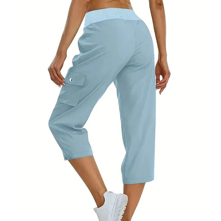 Capri deportivo o casual de cintura alta para mujer. Cómodo, con bolsillos. Ideal para tu día a día.