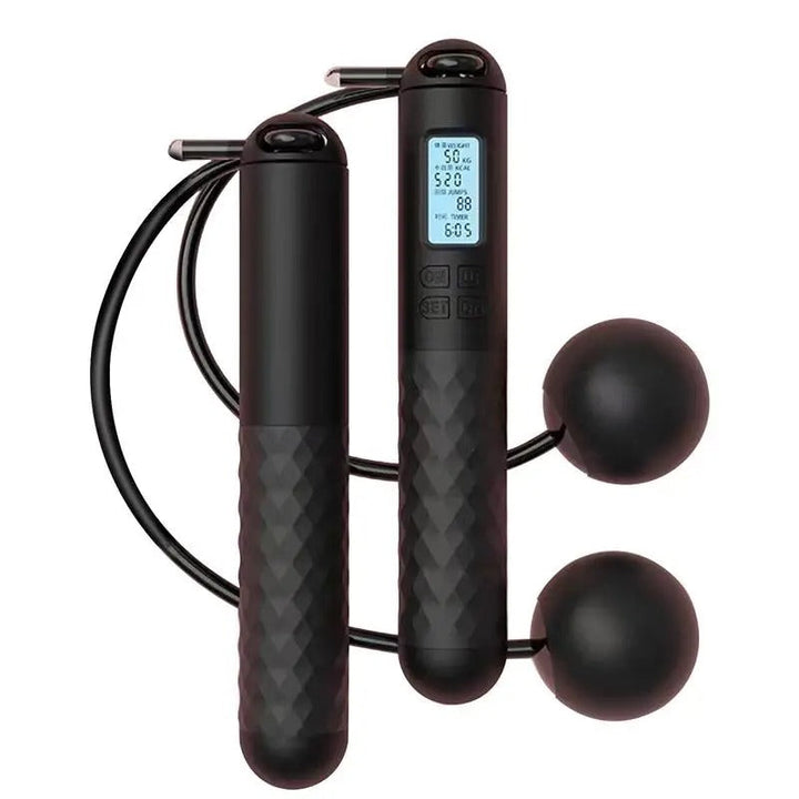 Entrenamiento eficaz con comba inalámbrica digital, peso y diseño compacto fácil de guardar.