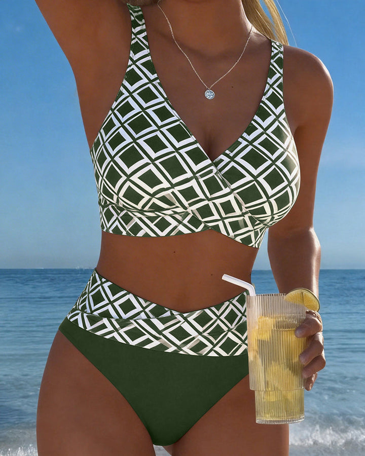 Bikini mujer con estampado geométrico, diseñado para máximo soporte y confort duradero.