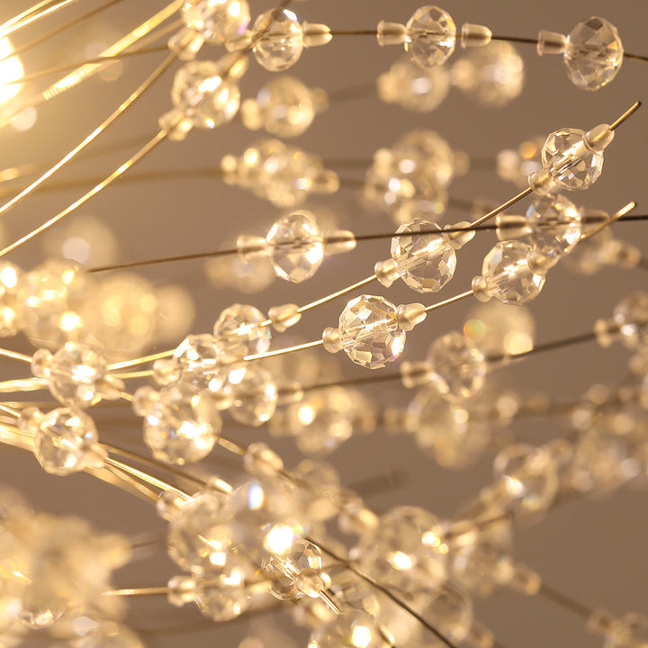 Lámpara de techo moderna de cristal, 9 luces, estilo Sputnik, acabado cromo pulido.