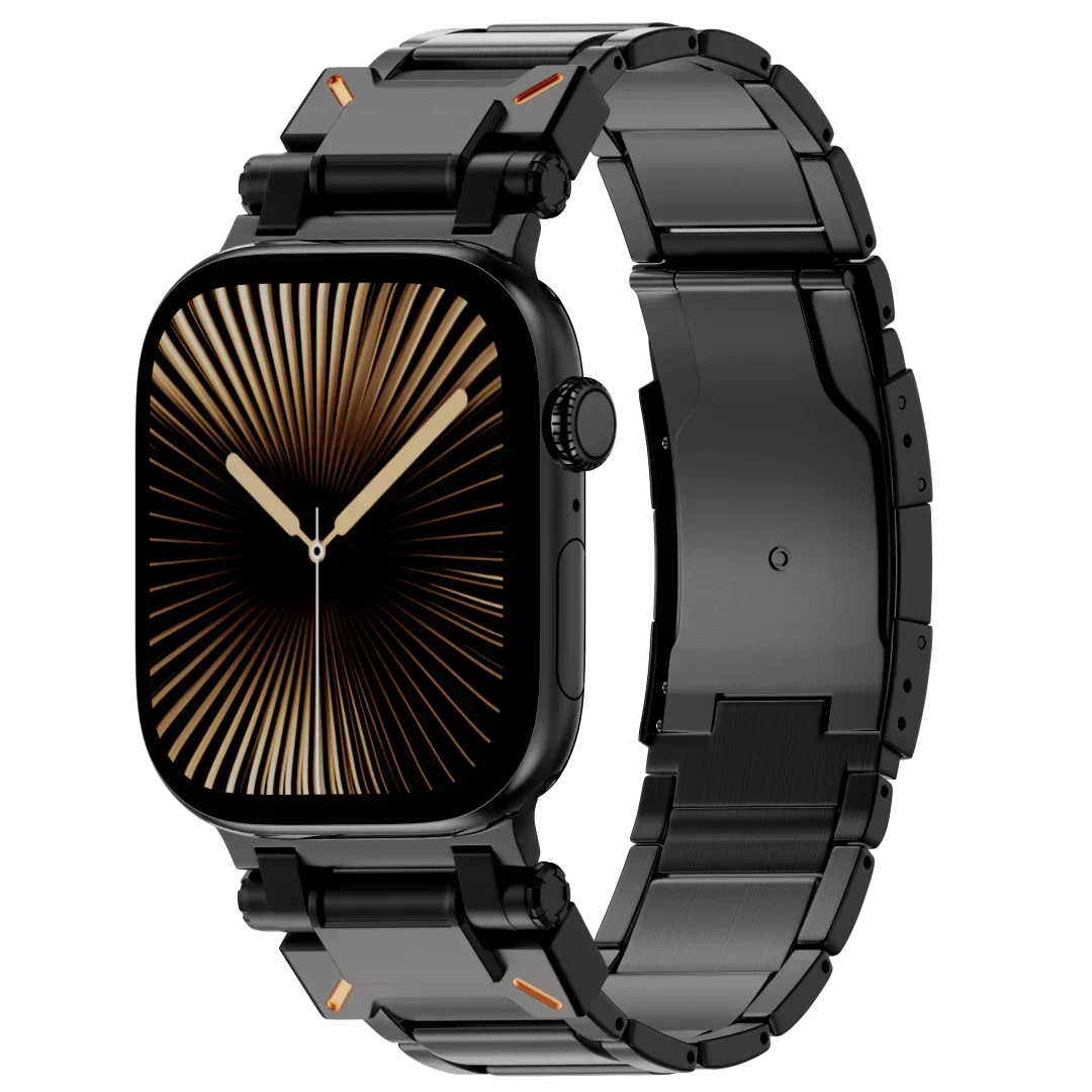 Correa de smartwatch unisex de titanio, color gris, elegante y muy resistente.