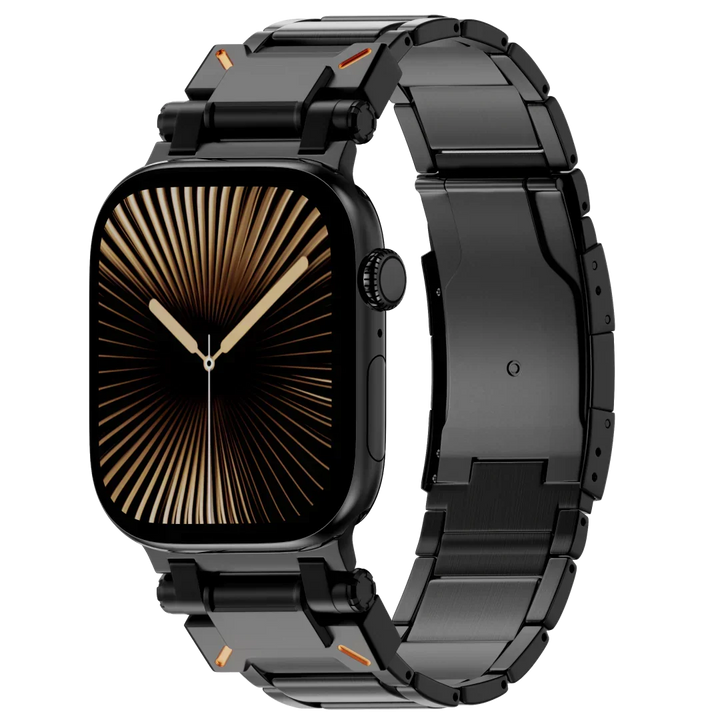 Correa de smartwatch unisex de titanio, color gris, elegante y muy resistente.