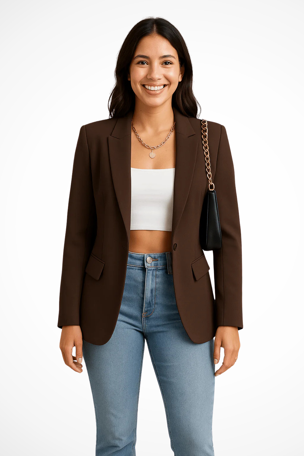 Blazer mujer ligero, chaqueta elegante para ropa oficina y estilo casual. Prenda versátil moderna.
