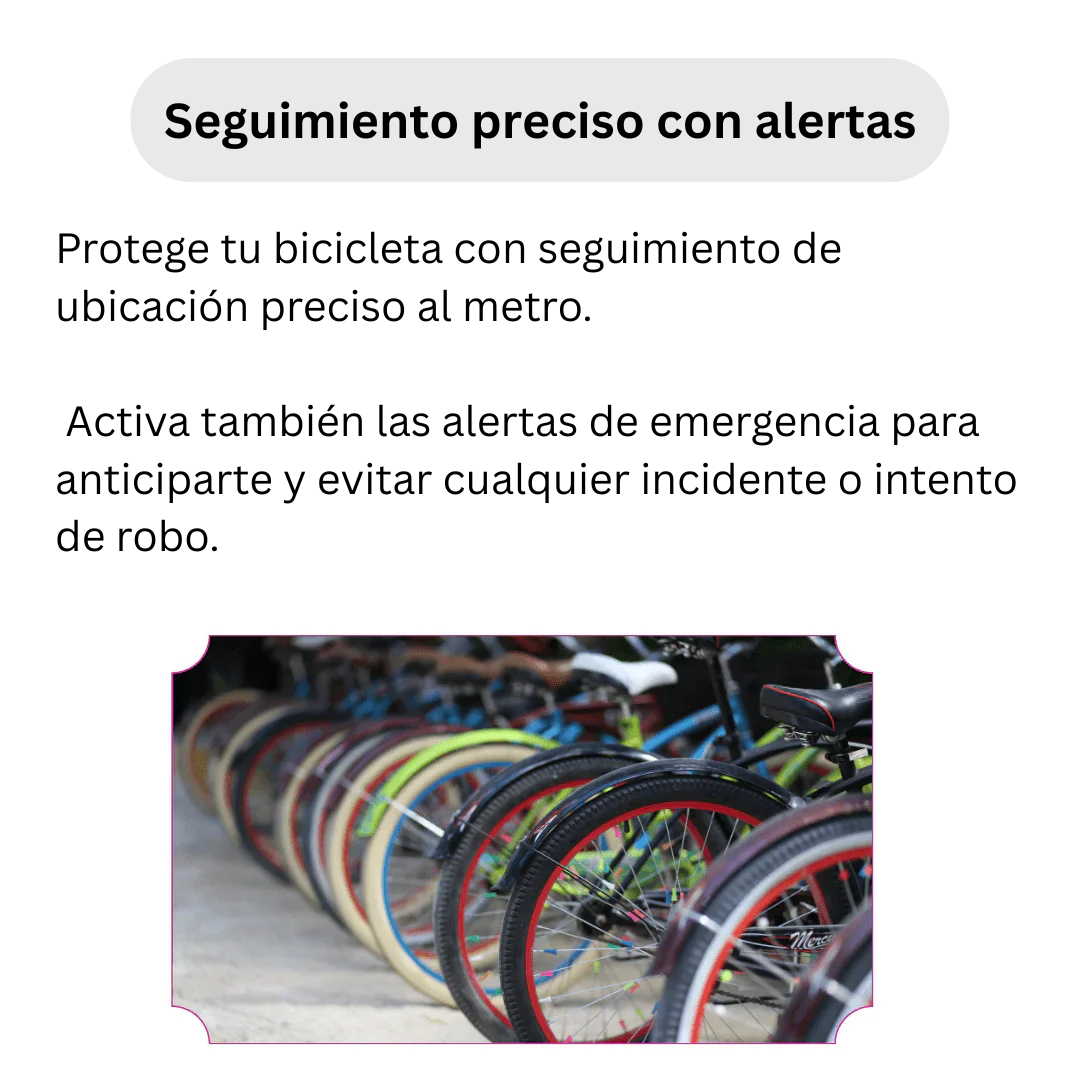 Rastreador GPS para bici sin suscripción. Monitoreo en tiempo real para proteger tu ciclismo.