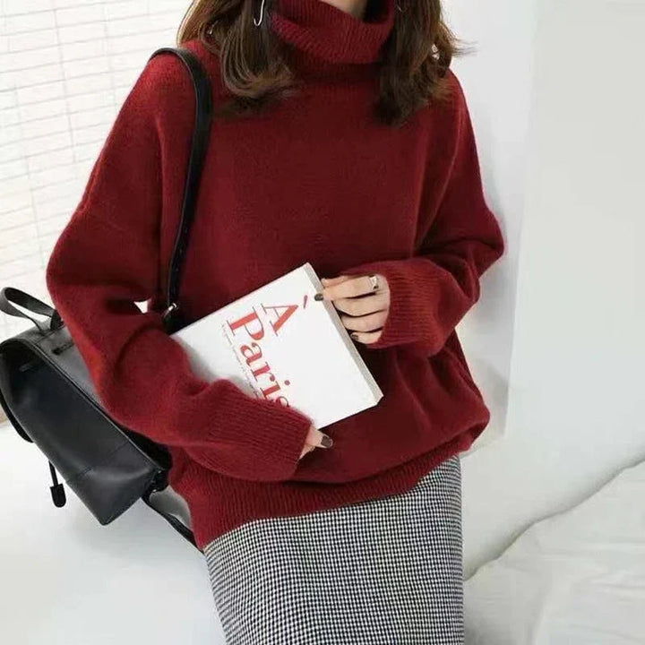 Jersey de cachemir suave para mujer, cuello alto, prenda premium de invierno y gran calidad.