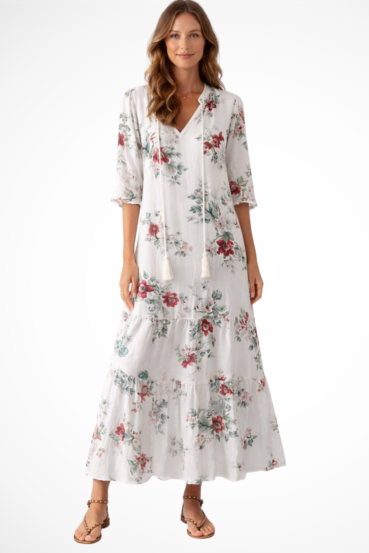 Vestido largo bohemio para mujer, ligero y fresco, perfecto para la playa en verano.