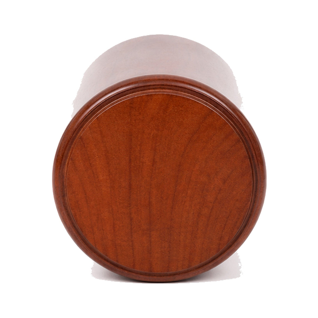 Accesorio de escritorio: Portabolígrafos redondo de cerezo, diseño clásico y madera natural para oficina.
