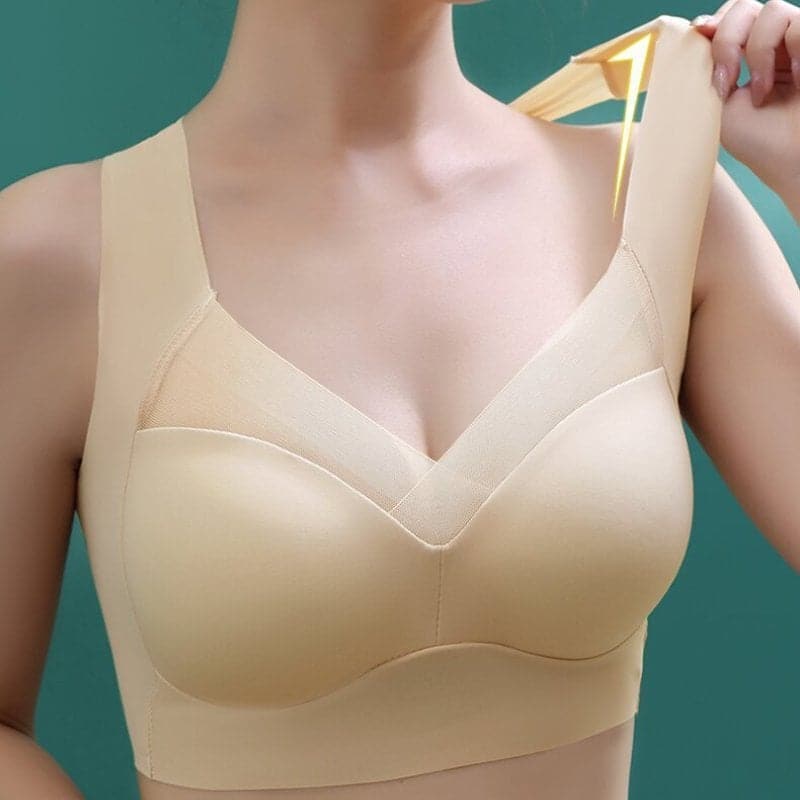 Sujetador de mujer con soporte y push up, sin aros, transpirable y muy cómodo.