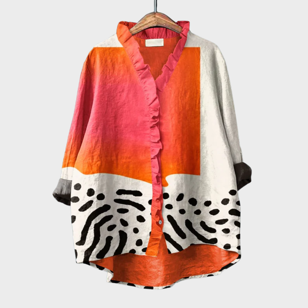 Blusa de verano elegante para mujer, ligera y transpirable con estampado. Ideal para un look casual o chic.